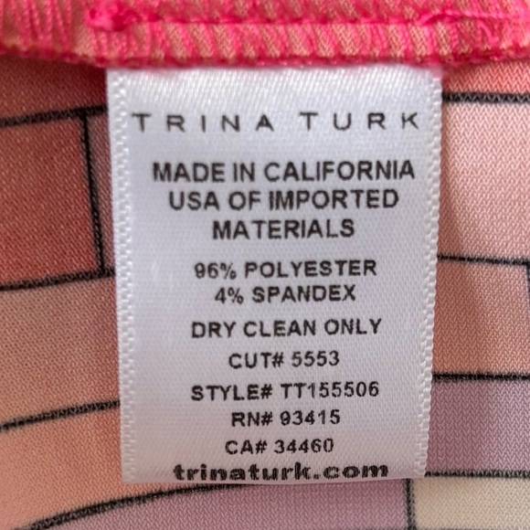 Trina Turk Catina Multicolor Cut Out Cold Shoulder Sleeve Low Back Dress Size S - Picture 8 of 11